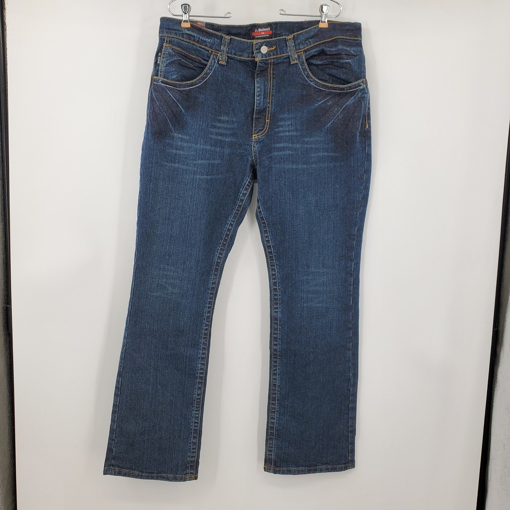 Bulwark FR Mens Relaxed Fit Bootcut Jeans 36x32 Blue Flame Resistant Workwear